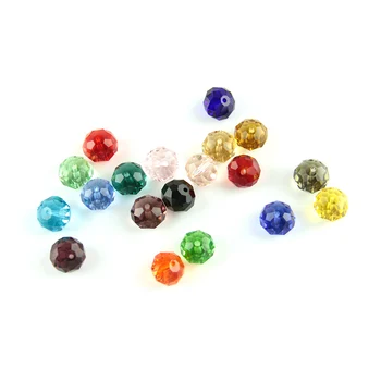 

Rondelle Flat Bead Faceted Crystal Glass Beads