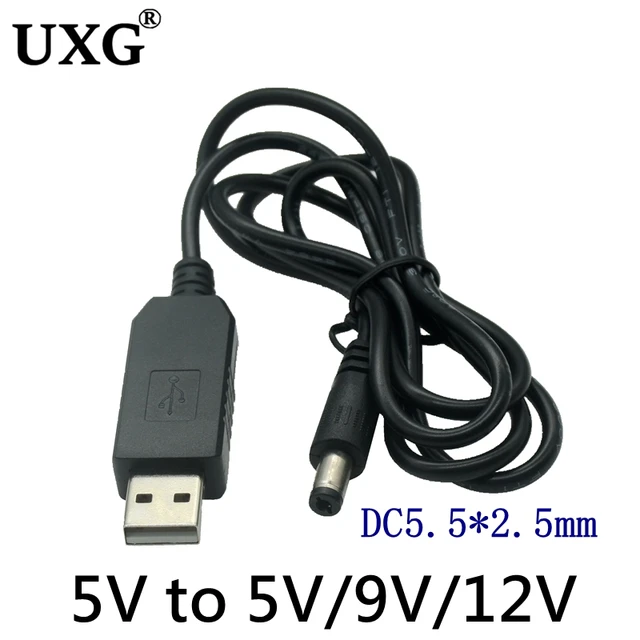 Ladekabel Runder Stecker Mit Loch USB Auf DC Kabel – 60-150 Cm Länge, Mit Stecker 5,5x2,1mm / 5,5x2,5mm, Für Netzteile USB Netzteil 5 V 4 A
