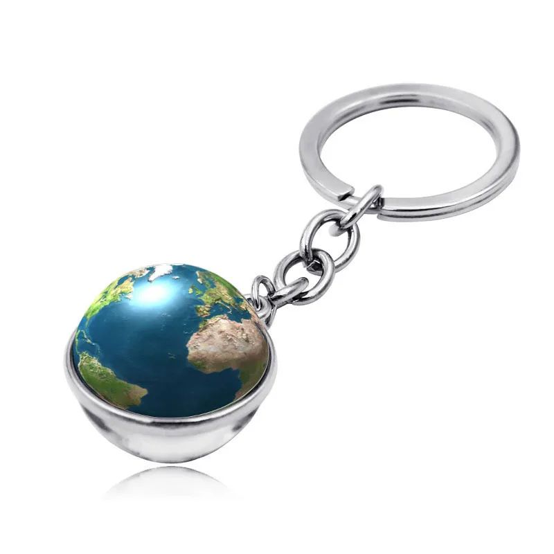 Земной брелок для ключей «Планета» Time Gem Orna men t креативный Брелок высокого класса двухсторонний стеклянный шар брелок ювелирные изделия для мужчин и женщин - Color: C Keychain