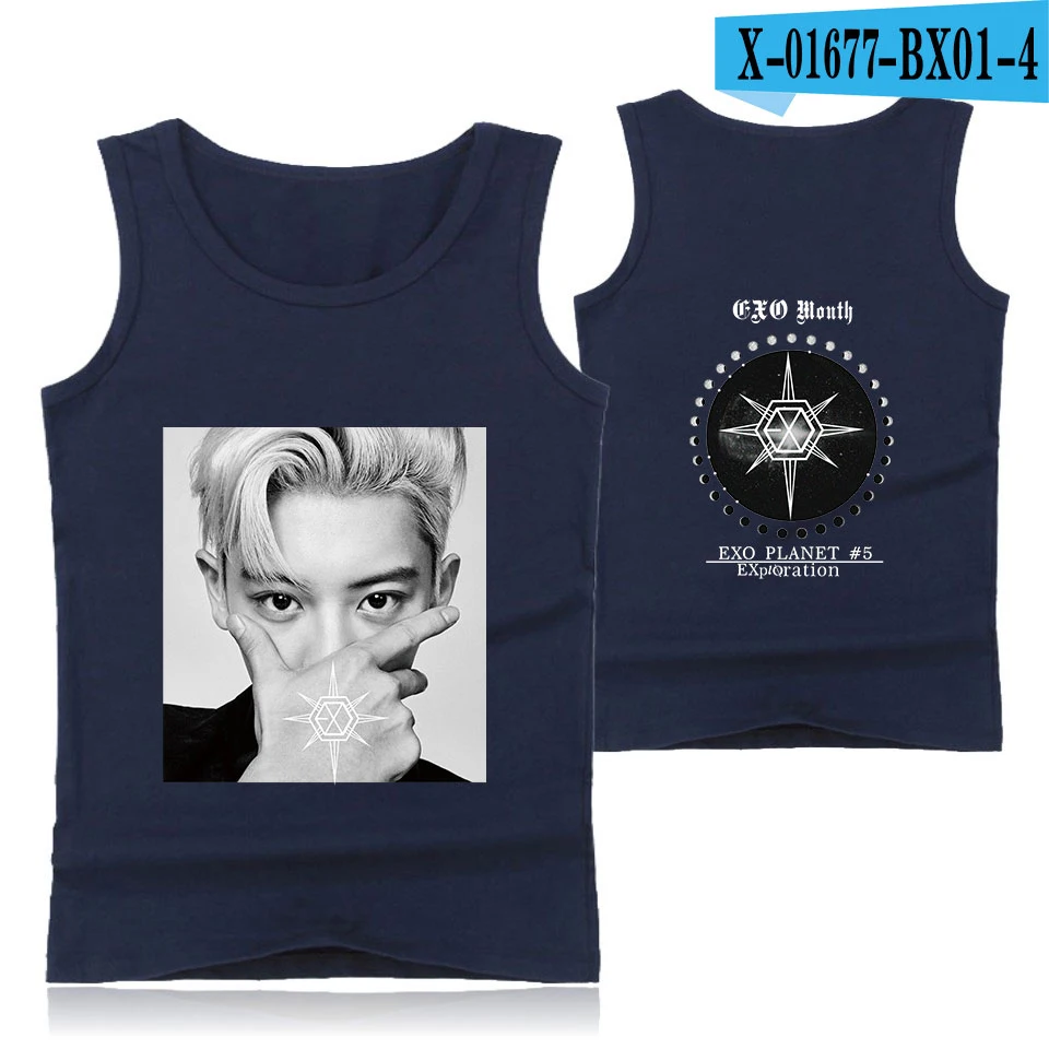 EXO PLANET#5 Модные классные хипстерские Повседневные Удобные Популярные летние топы без рукавов с круглым вырезом для мужчин/женщин - Цвет: 4