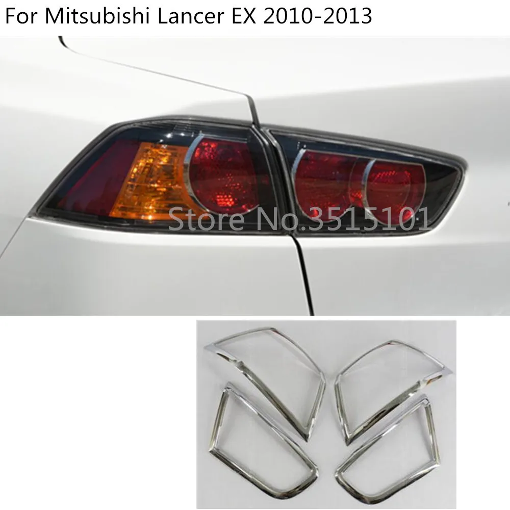 Для Mitsubishi Lancer EX 2010 2011 2012 2013 автомобильный детектор ABS Хромированная Крышка отделка задний фонарь задний светильник рамка Запчасти 4 шт