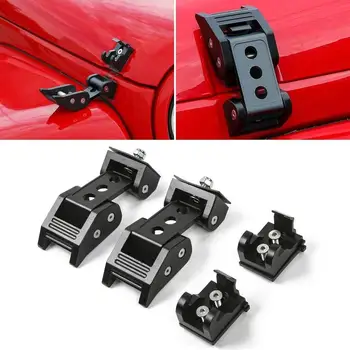 

For Jeep Wrangler Jk Jku 2007-2018 Engine Cover Lock Buckle Round Hole Car Safety Hoodlock Kit Car Modification Supplies