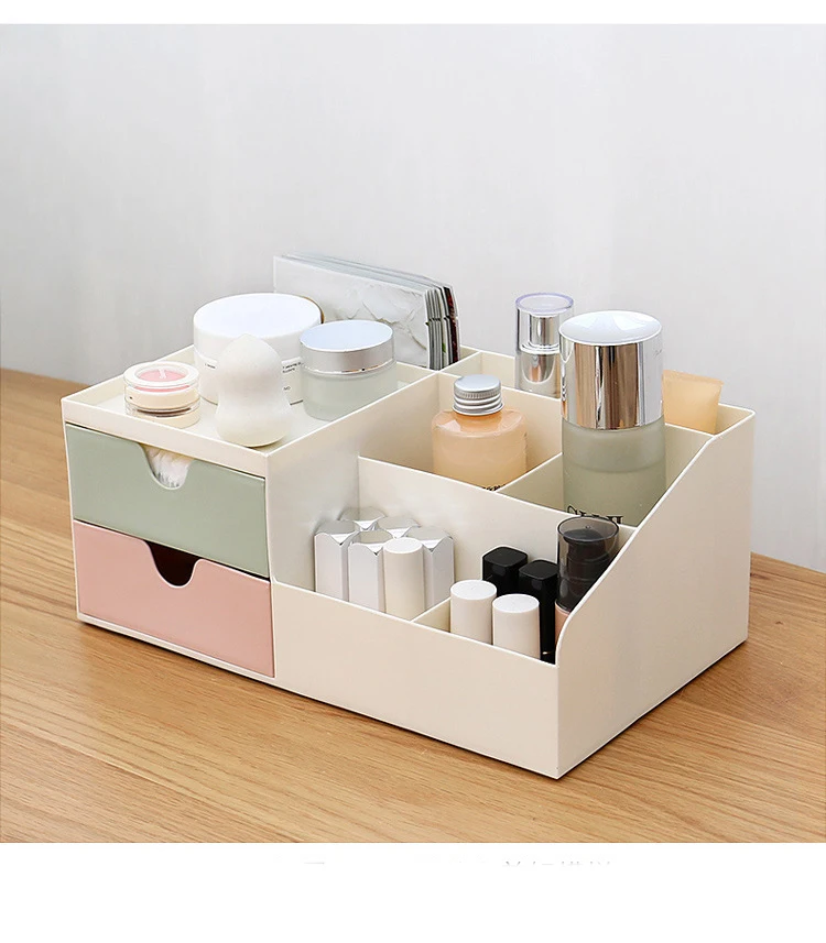 

Desktop cosmetics storage box plastic compartment drawer type desktop storage box home finishing jewelry storage box