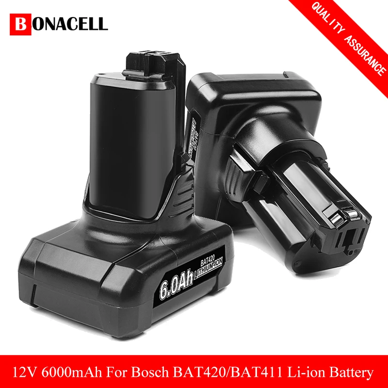 12V 6.0Ah Li Ion BAT420 Замена Батарея для Bosch BAT411 BAT412 BAT413 BAT414 10 8 Вольт макс беспроводные