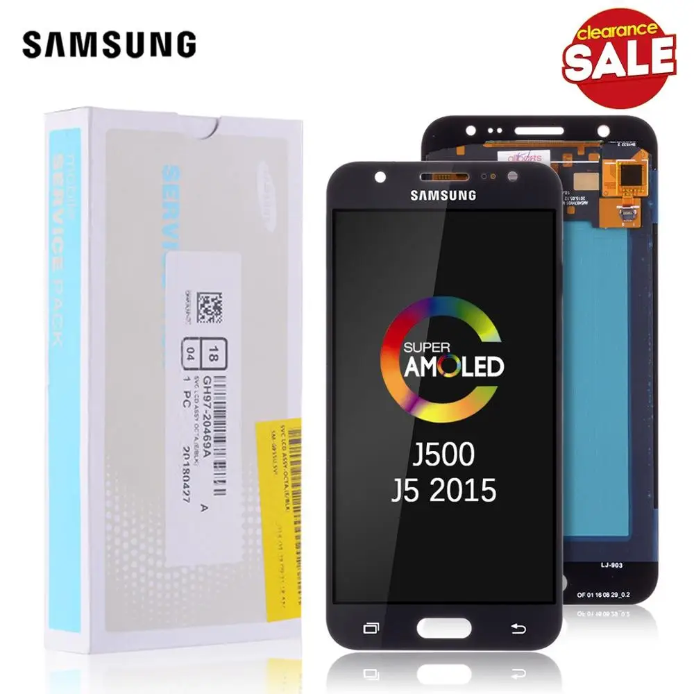 

5.0'' Original AMOLED LCD for SAMSUNG Galaxy J5 2015 J500 LCD Display Touch Screen J500H J500FN J500F J500M SM-J500F