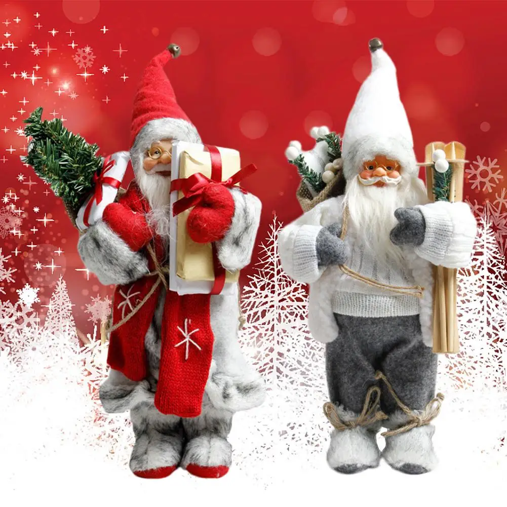 

30cm Santa Claus Plush Doll Christmas Gifts Toy 2020 New Year Desktop Ornaments Christmas Decorations For Home
