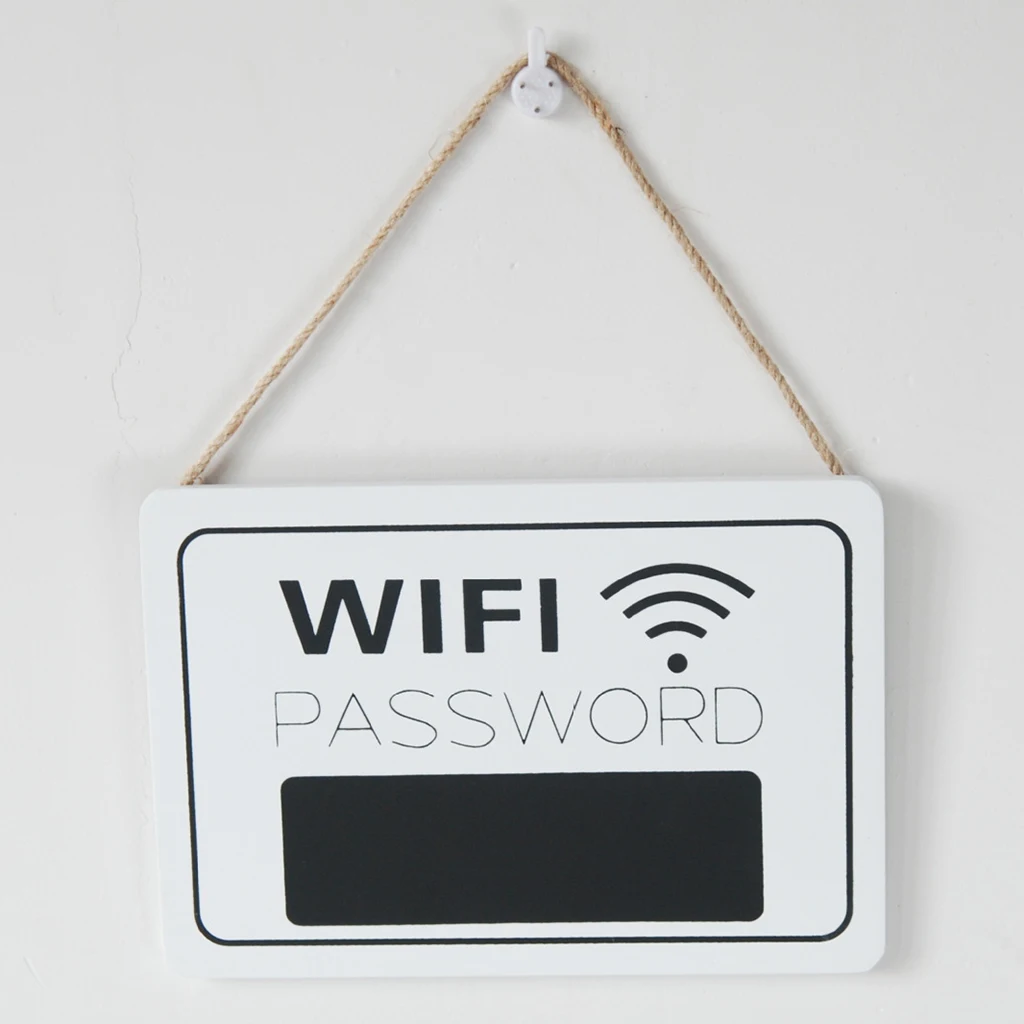 WiFi Password Sign - WiFi Password Hanging Board, Wall-Mount Wooden WiFi Sign for Home and Business