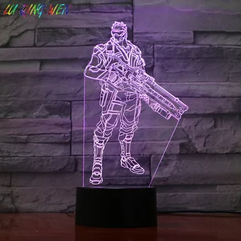 

Game Overwatch Boy Night Light LED RGB Color Changing Soldier 76 Figure Room Decor Light Festival Gift OW 3d Night Lamp Bedroom