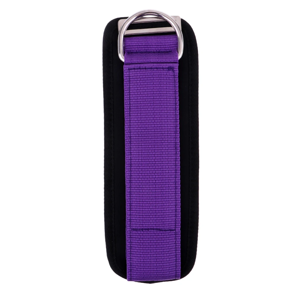 Purple Спортивный ремешок с якорем для лодыжки, d-образное кольцо, спортивный ремень для ног, для подъема, фитнеса, силовых упражнений, ремень для лодыжки, тренировочное оборудование - Цвет: Purple