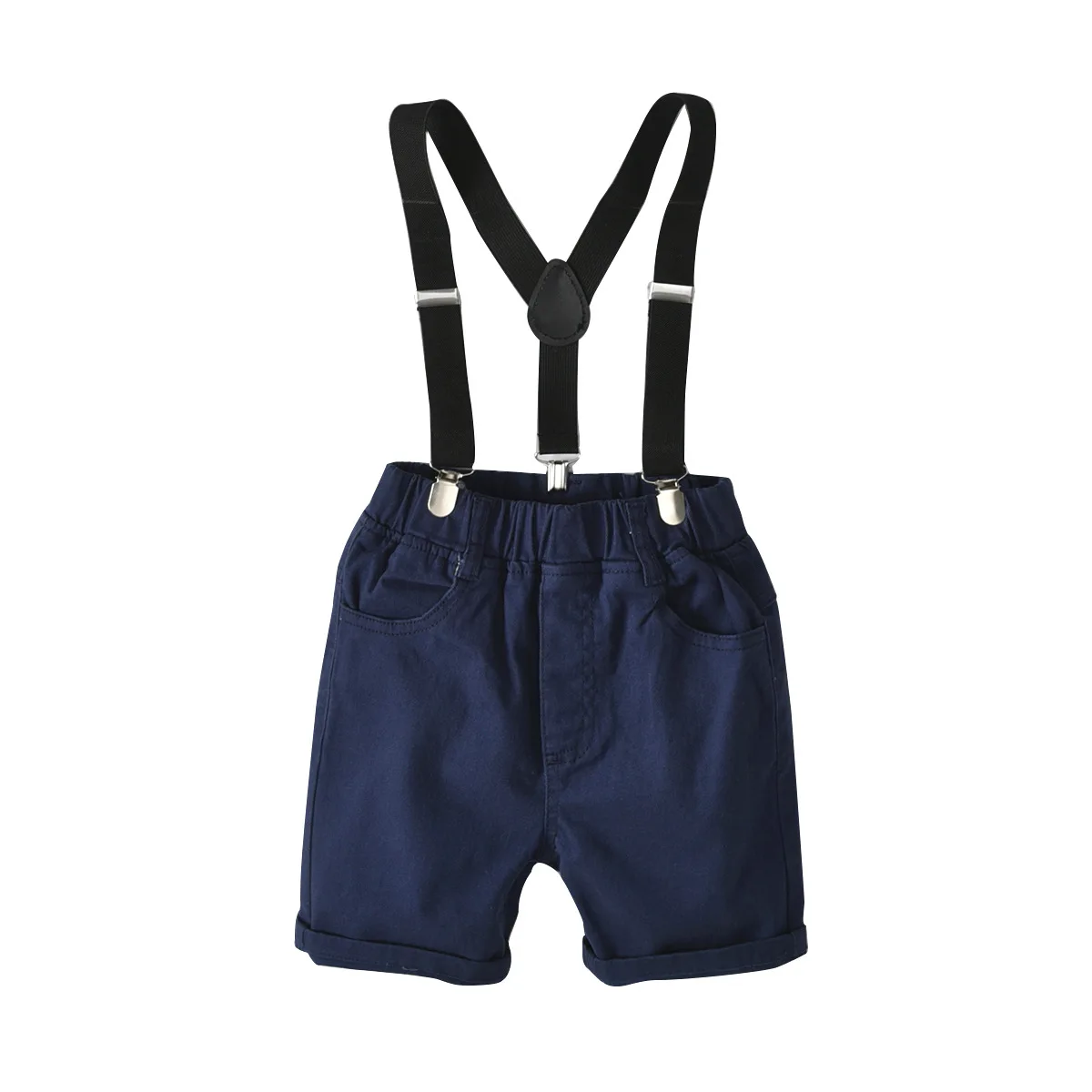 

19 Summer Male Baby BOY'S Gentleman Suspender Pants Set Children out Clothes Shorts Two-Piece Set