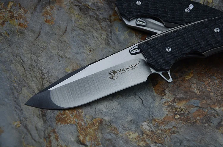 satin blade VENOM2 складной нож из углеродного волокна M390 лезвие из титана на открытом воздухе кемпинга охоты выживания карманный кухонный нож для фруктов EDC инструмент нож - Цвет: satin blade