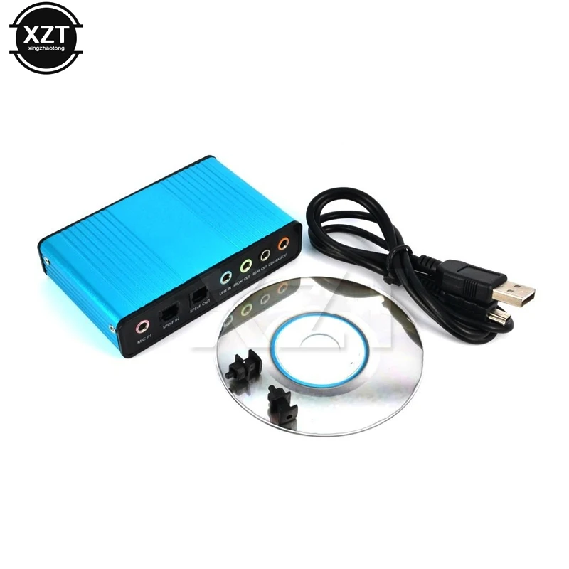

Professional USB External Sound Card 5.1 3.5mm Audio Interface 6 Channel CM6206 Chipset For Computer Notebook Laptop Speaker Mic