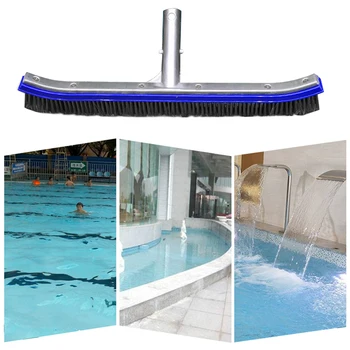 

18 Inch Swimming Pool Brush Curved Cleaning Tools Spa Wall & Floor Brush Nylon Bristles Cleaner Broom Swimming Pool Accessories