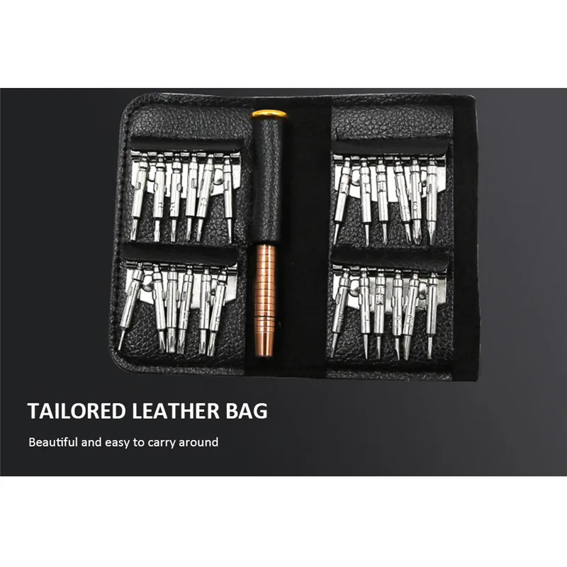25 in1Torx Набор отверток, многофункциональный кожаный чехол, ручная отвертка, набор головок для мобильного телефона iphone, ПК, инструмент для ремонта - Цвет: as shown