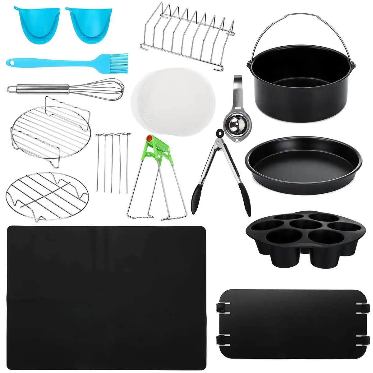 Günstig 20Pcs Air Friteuse Zubehör Home Küche Kochen Werkzeuge Für Grill Backen Kochen Fit Für 3,8 5,8 QT Luft friteuse