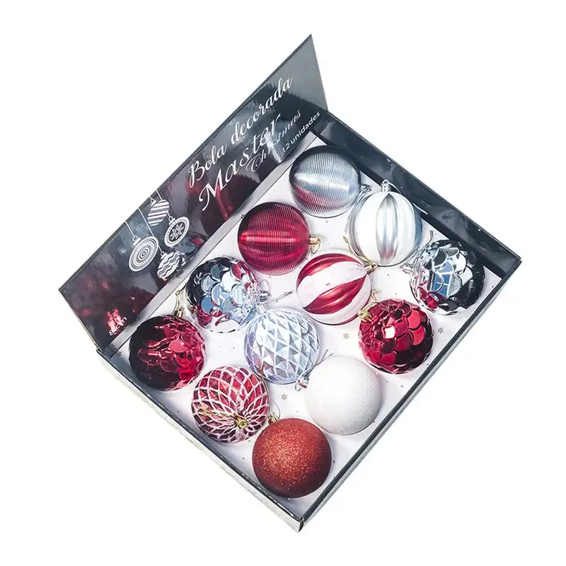 12 шт./кор. 8 см печатная Рождественская игрушка орнамент Рождественский шар игрушки для дом, офис, магазин(10 стилей - Цвет: Style K