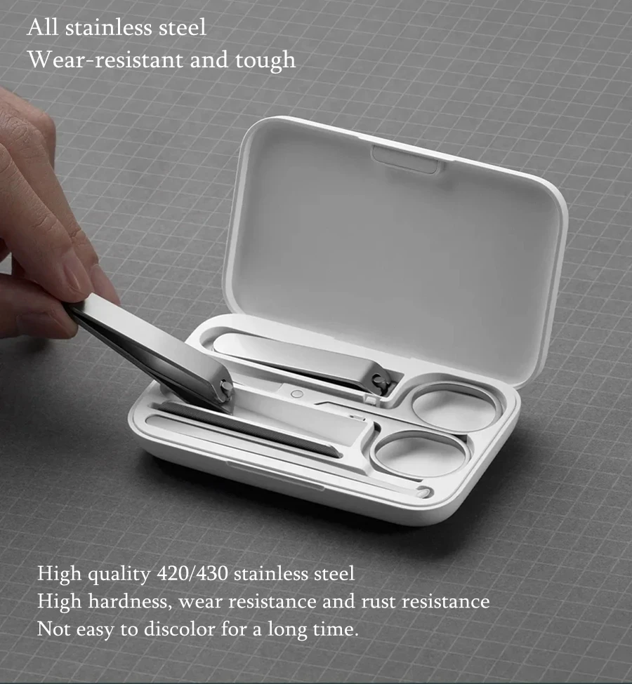 5 in 1 Xiaomi Mijia Nail Clipper Set Smart Home 420 Stainless Steel Pedicure Portable Tools
