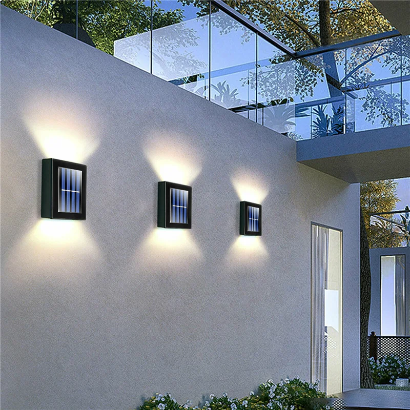 garden wall lights LED Solar Wall Light Waterproof Mondern Porch Lighting Black Mount Up and Down Modern Porch Garden Light Fixture Indoor Outdoor swing arm wall lamp