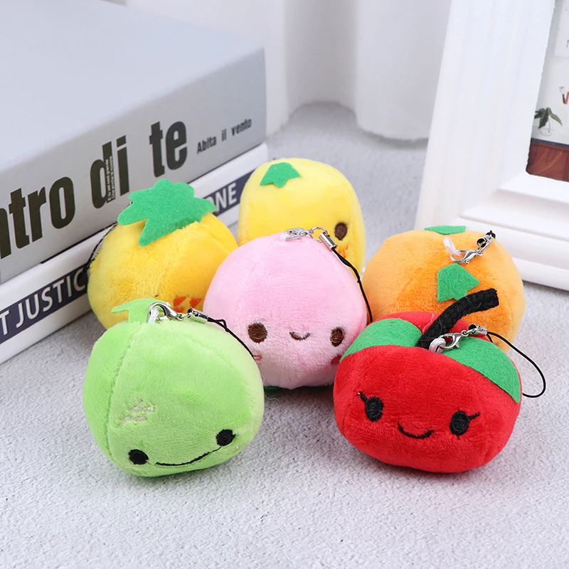 Fruit Plush Toy Mini Cute Soft Stuffed Toy Keychain Small Pendant Kids Gift xc 