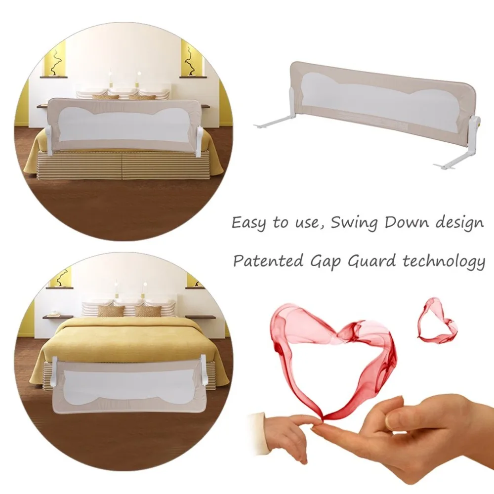 

Folding 102*42cm Stable Baby Toddler Guardrail Guard Bar Safety Sleeping Infant Child Bed Side Protective Fence Organizer
