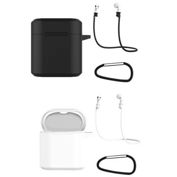 

Silicone Cover Earphone Case for Huawei Honor FlyPods Flypods Protective Cases for Freebuds 2 Pro Metal With Hook Strap