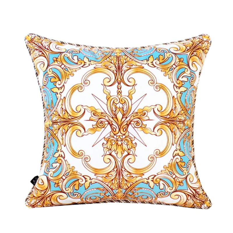 Высококачественный Европейский Стиль, дизайн, с принтом, золотой, красный, патерн, свадебные подушки, Наволочки, Роскошный чехол для подушки - Цвет: N