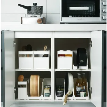 

Multifunctional Plastic Storage Containers Kitchen Spice Tableware Food Storage Box Bathroom Makeup Organizer Desk Organizer
