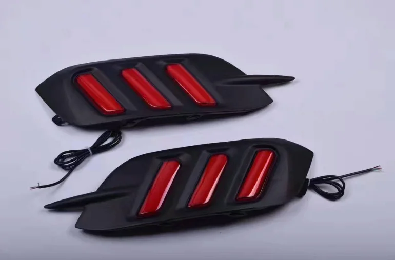 1 пара для Honda Civic светодиодный DRL задний бампер задний светильник противотуманная фара тормозной светильник s сигнальная лампа DRL отражатель - Испускаемый цвет: Red Cover