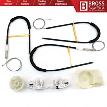 Bross BWR884 Kit de réparation de lève-vitre électrique porte avant gauche pour Renault Megane 2 avec couvercle moteur 2002-2008
