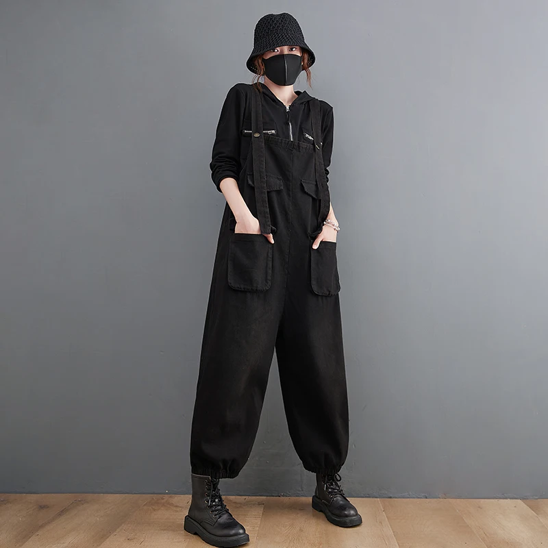 Loose Plus size Denim Jumpsuit Women 