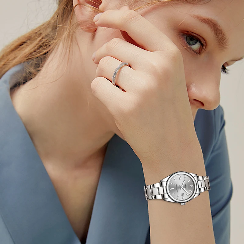 Ladies Wrist Watches Dress Rose Gold Watch Women Crystal Diamond Watches Stainless Steel Silver Clock Women Montre Femme