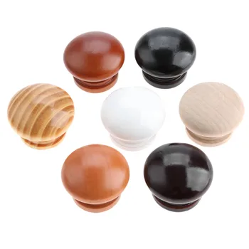 

New 5Pcs Wooden Furniture Handles Wood Cabinet Knobs and Handles Kitchen Drawer Wardrobe Door Pulls Furniture Hardware 34*25mm