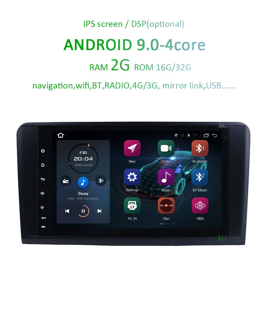 Discount Android 9.0 4G 64G car GPS For Mercedes Benz ML GL W164 ML350 ML500 GL320 X164 ML280 GL350 GL450 radio stereo navigation NO DVD 3