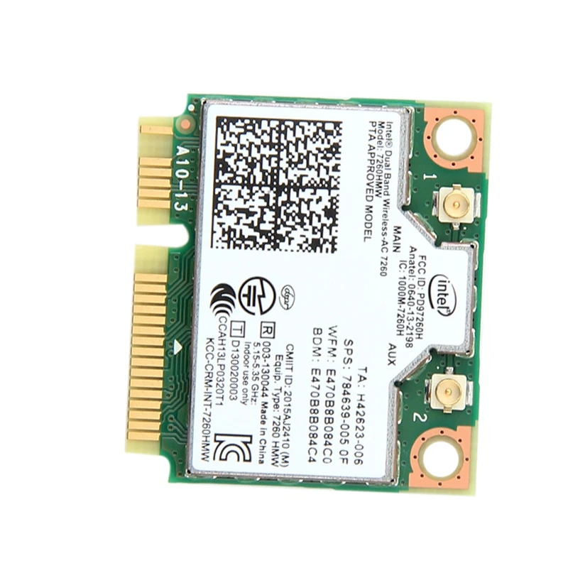 Двухдиапазонный беспроводной адаптер AC1200 для Intel 7260 7260HMW AC MINI PCI-E Card 2,4G/5G Wifi+ Bluetooth 4,0 для Dell/sony/ACER/ASUS