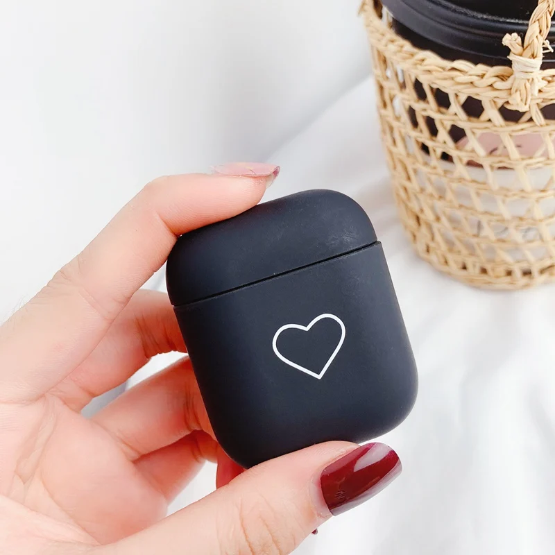 heart black YBD чехол с мраморным рисунком для AirPods защитный чехол для Apple Airpods Air Pods чехол Coque Funda для Airpod аксессуары - Цвет: heart black