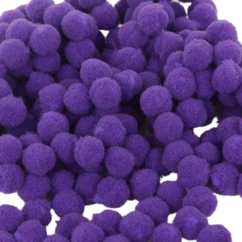 Mini Craft Pom Poms - 100 / Pack, Fluffy & Vibrant, 18mm / 0.7inch Pea Size, 9 Colours Choice