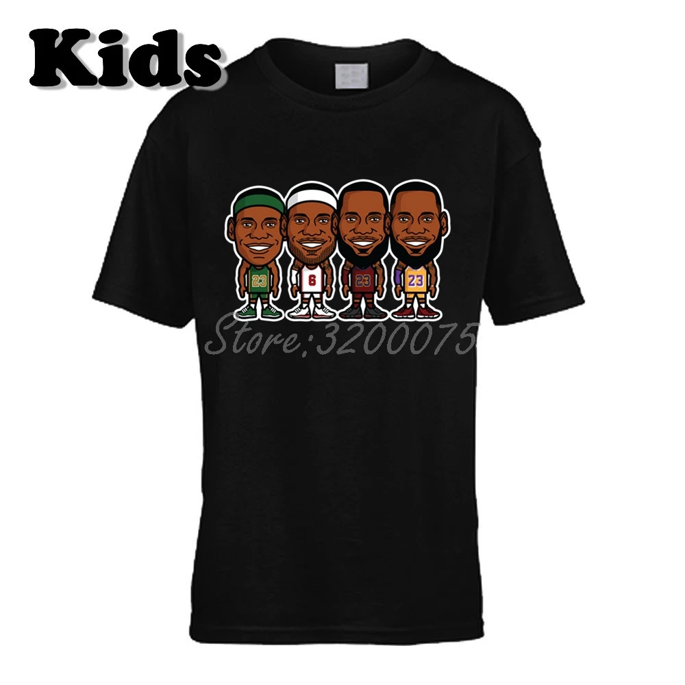 Детская футболка одежда с героями мультфильмов «The KINGS Career Lebron James 23 6» футболка с круглым вырезом для мальчиков и девочек W19102017