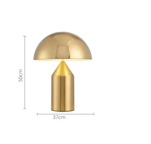 Минималистичные постсовременные настольные лампы для спальни прикроватные лампы для учебы в скандинавском стиле креативный стол гриб светодиодные настольные лампы - Цвет абажура: Gold-Big