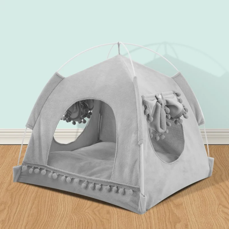 Кровать для собаки палатка плюшевая мягкая кровать домашних животных кошки дом