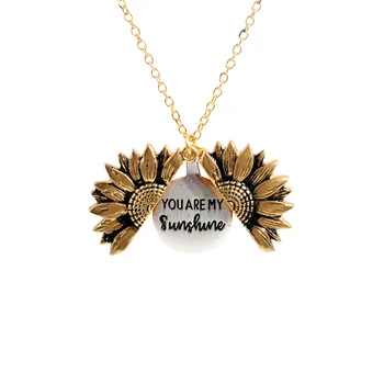 Sunflower Double Layer Pendant Necklace