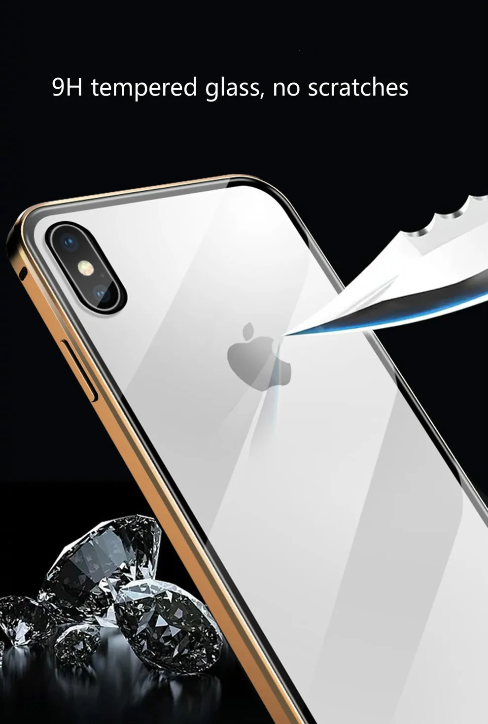 Aoweziic для iPhone 11 pro max xr xs max 7plus 8 Магнит King phone shell двойное стекло в рамке металлическая граница Магнитная присоска Призма