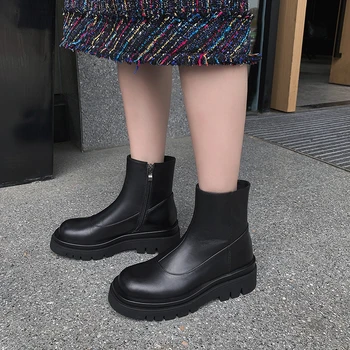 

2020 Elegant Winter Newest Women Warm Boots Genuine Leather Female Thick Heels Women Pumps Wedding Basic Shoes Woman