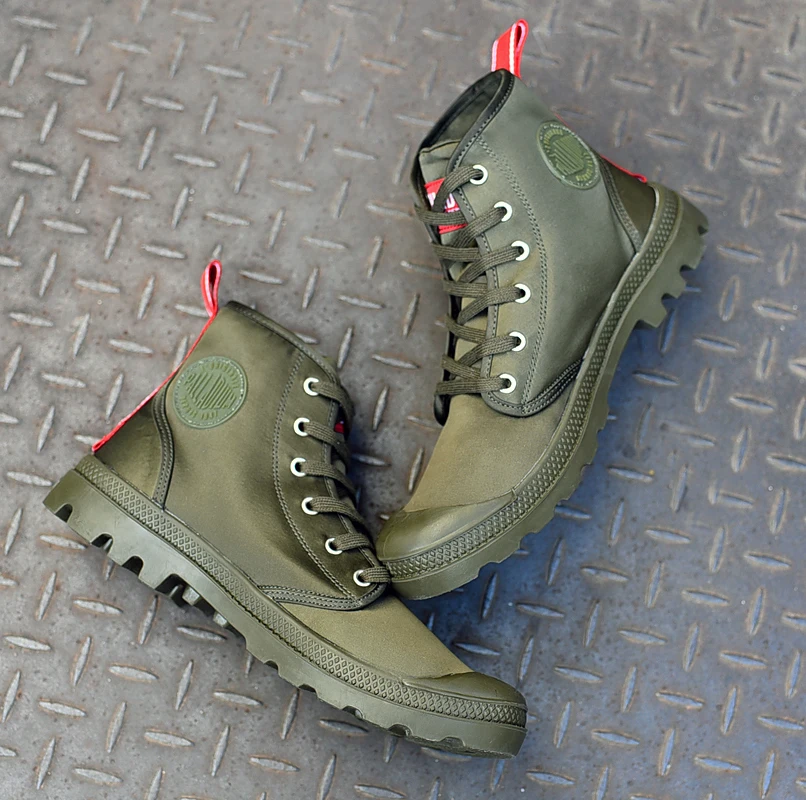 palladium olive casual boots
