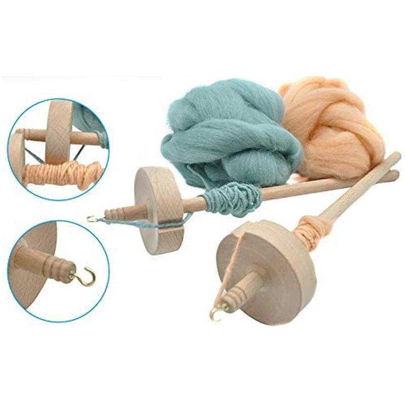 2Pc DIY Drop Spindle Top Whorl Yarn Spinner Hand Wooden Spinning Wheel for  Yarn Making Yarn Spindle for Beginners Sewing - AliExpress
