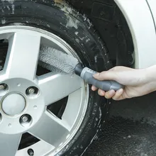 Принадлежности для чистки автомобиля, щетка для мытья автомобиля, аксессуары для автомобиля, щетка для колеса, серая щетка для стайлинга автомобиля, мягкая резиновая ручка, дешевая щетка