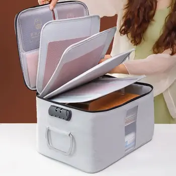 

Multi-layer Documents Organizer Portable Password Files Bag Briefcase Large Capacity Zipper Storage Pouch Travel