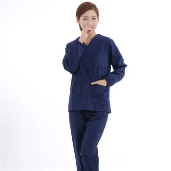 

New Fashion Summer Short-sleeved Surgical Clothing Men And Women Doctors Suits Split Brush Suit Coat+pants Set Heart Brand