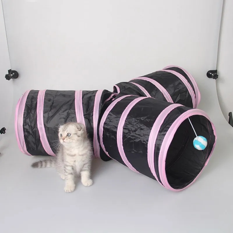 Туннель для кошек игрушки для кошек котенок 3 отверстия складной Crinkle Кот игра игрушка «туннель» с мячом кошка головоломка игрушка