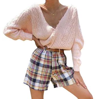 

2019 Autumn Winter Womens Warm Sweater Fashion Batwing Sleeve Deep V-Neck Solid Color Sweater Tops Casual Loose Long Sleeve Tops