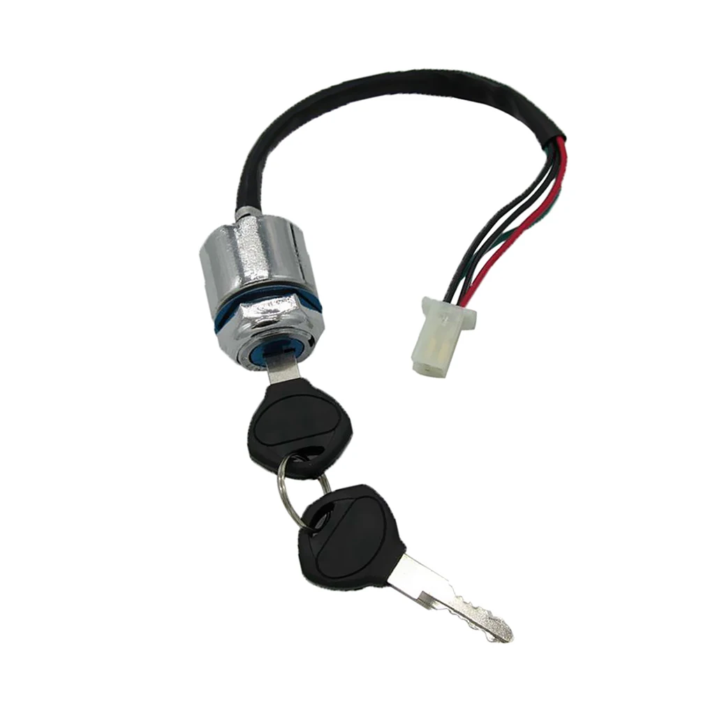 4-Wire 4-Pin Ignition Key Start Switch Assembly for Go Kart ATV Quad Dirt Bike Scooter